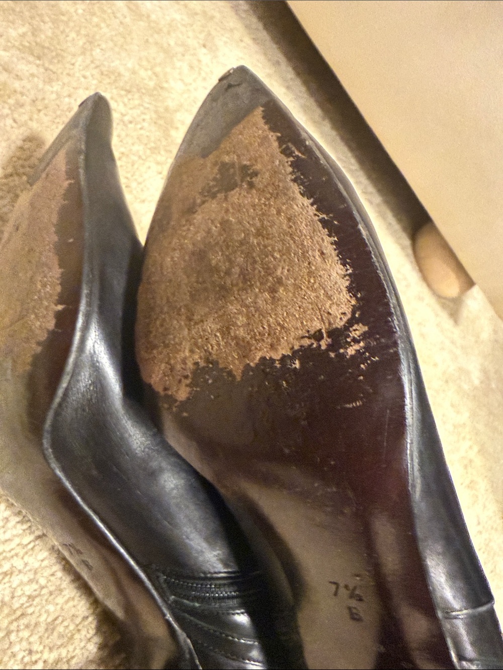 Cole Haan Black Leather Mid-Calf Heel Boots - Picture 4 of 7